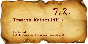 Tomsits Krisztián névjegykártya